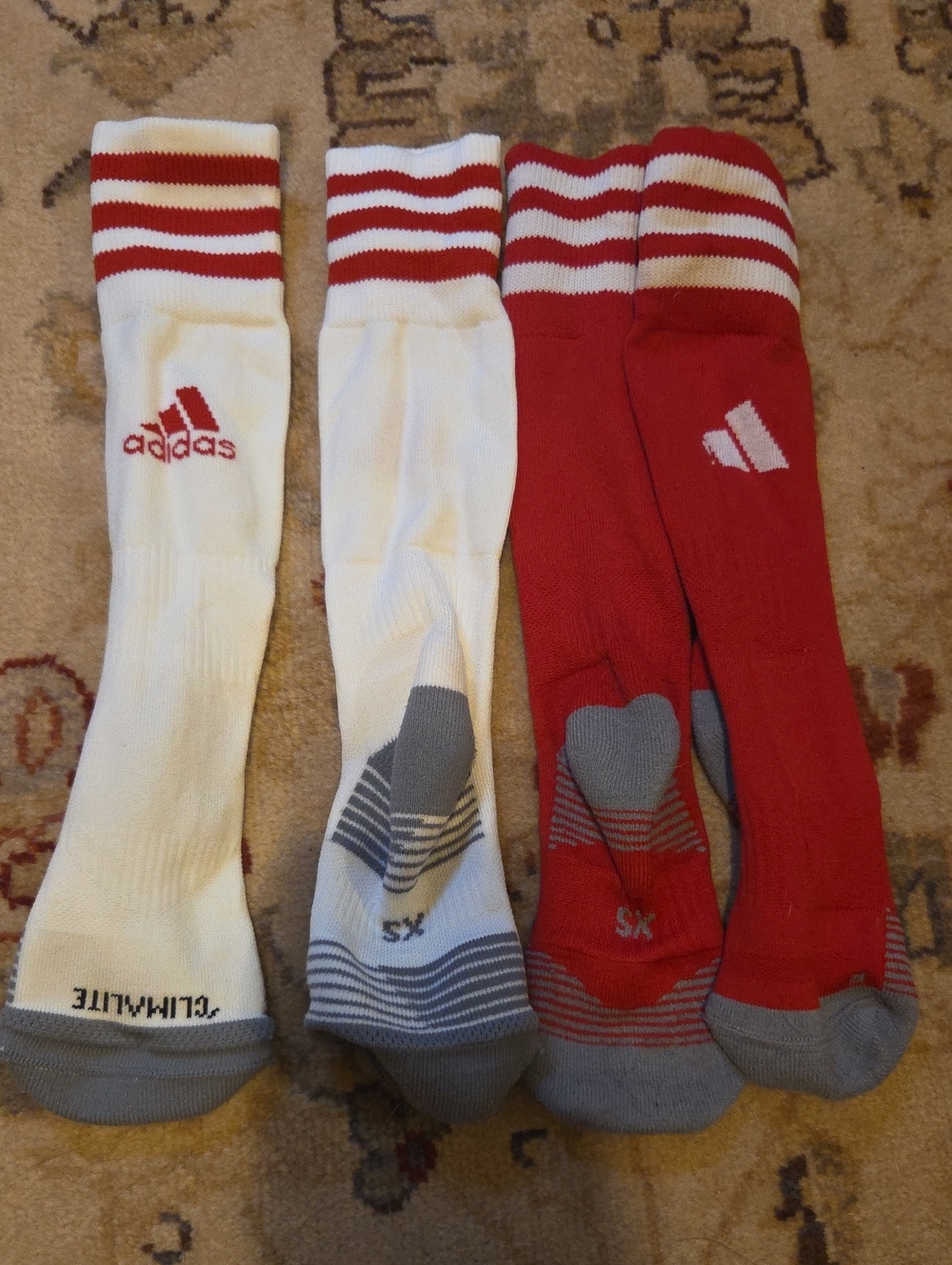 Two Pairs Adidas Soccer Socks XS